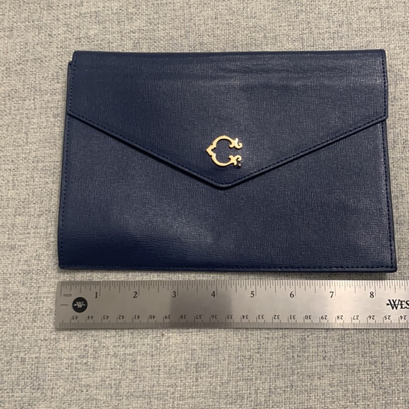 C. Wonder Faux Blue Leather E reader holder / Clutch - Picture 3 of 6